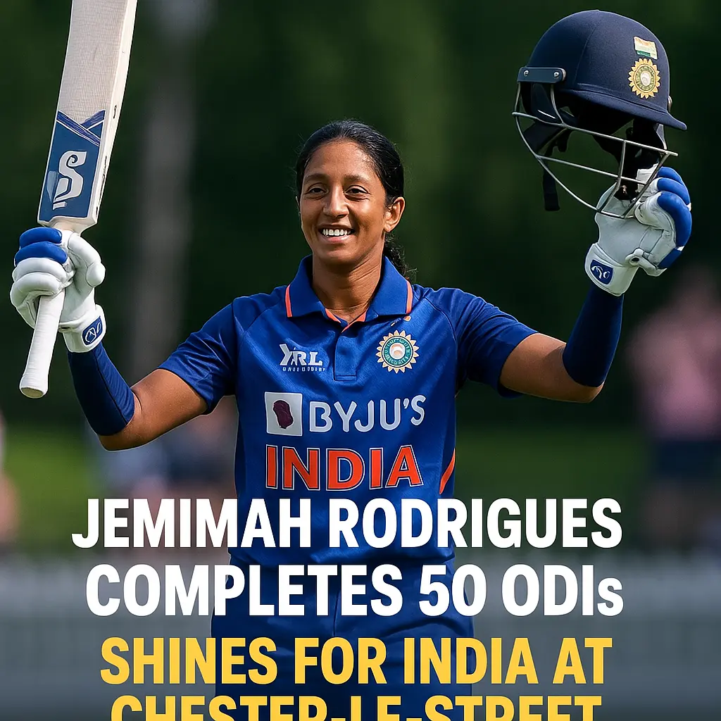 Celebrating 50 ODIs: Jemimah Rodrigues Shines Bright for India at Chester-le-Street!
